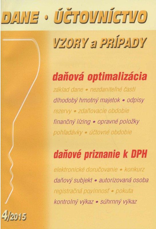 Kniha: Dane, účtovníctvo 4/2015autor neuvedený