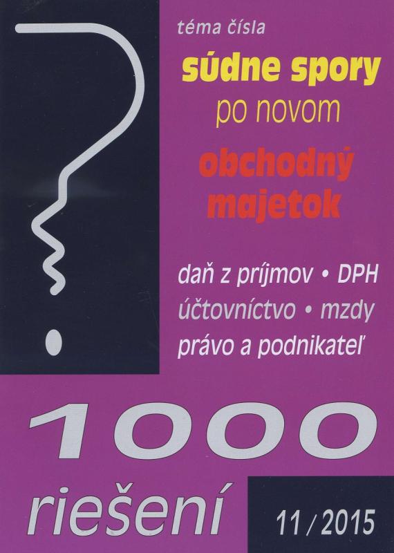 Kniha: 1000 riešení 11/2015autor neuvedený