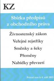 KZ Sbírka předpisů z obchodního práva, právní stav k 4.9.2015