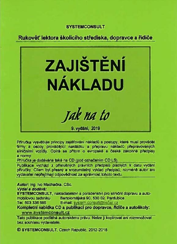 Kniha: Zajištění nákladu (9.vydání) - Ivo Machačka
