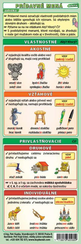 Kniha: Záložka – Prídavné mená (delenie, stupňovanie) - Kupka Petr