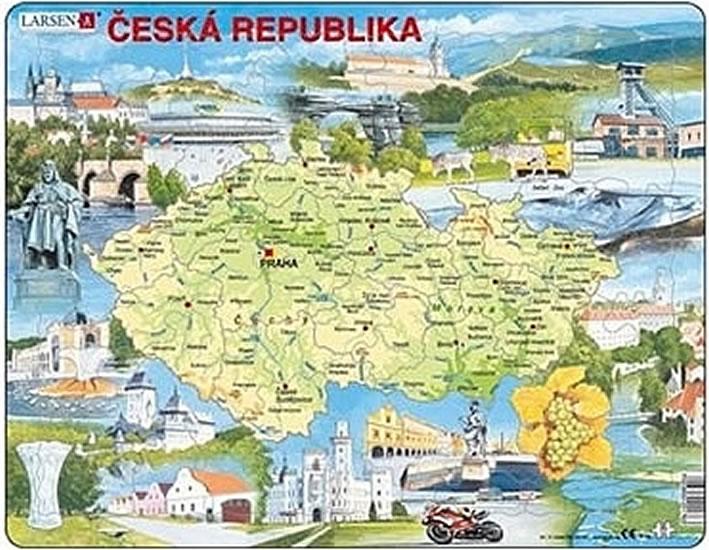 Kniha: Puzzle MAXI - Mapa ČESKO  atraktivní místa/77 dílkůautor neuvedený