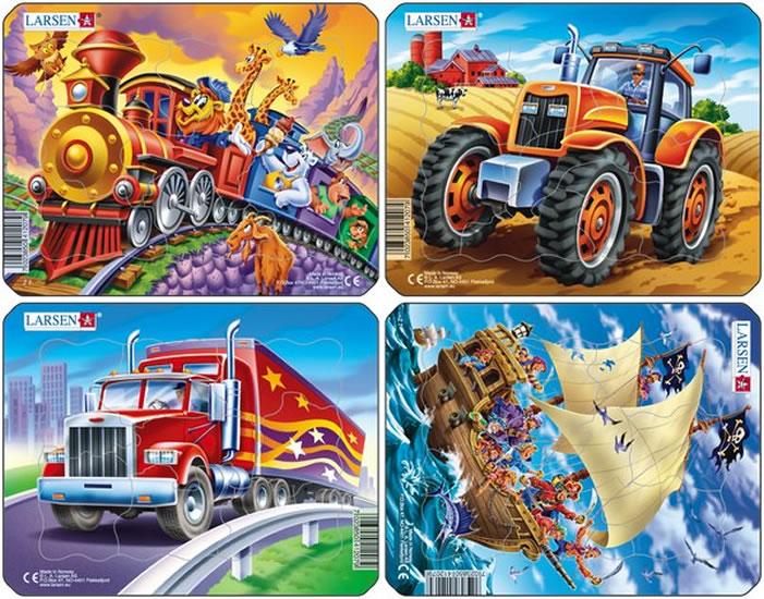 Kniha: Puzzle MINI - MIX-piráti,traktor,truck,vlak/8 dílků (4 druhy)autor neuvedený