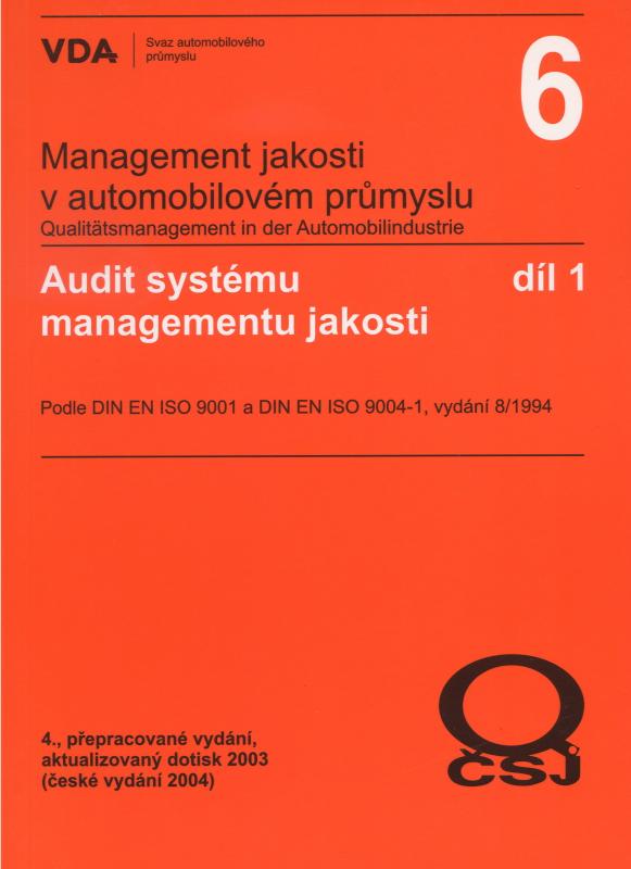 Kniha: Management jakosti v automobilovém průmyslu VDA 6.1autor neuvedený