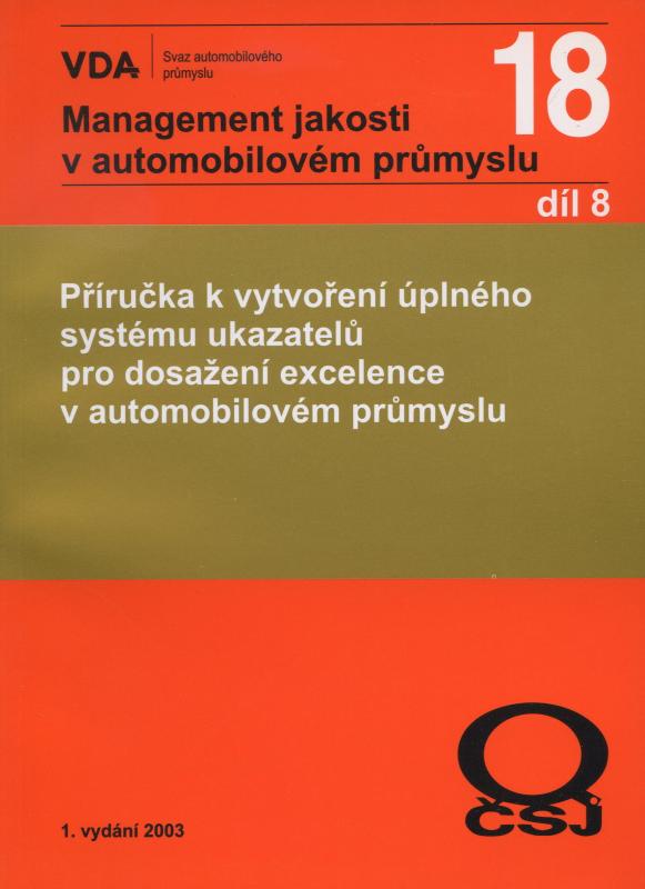 Kniha: Management jakosti v automobilovém průmyslu VDA 18.8autor neuvedený