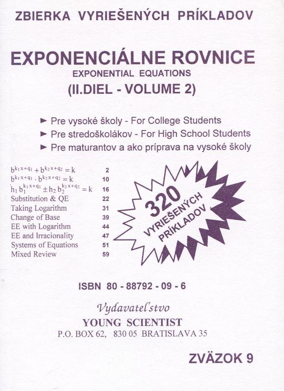 Kniha: Exponenciálne rovnice, II. diel - Marián Olejár