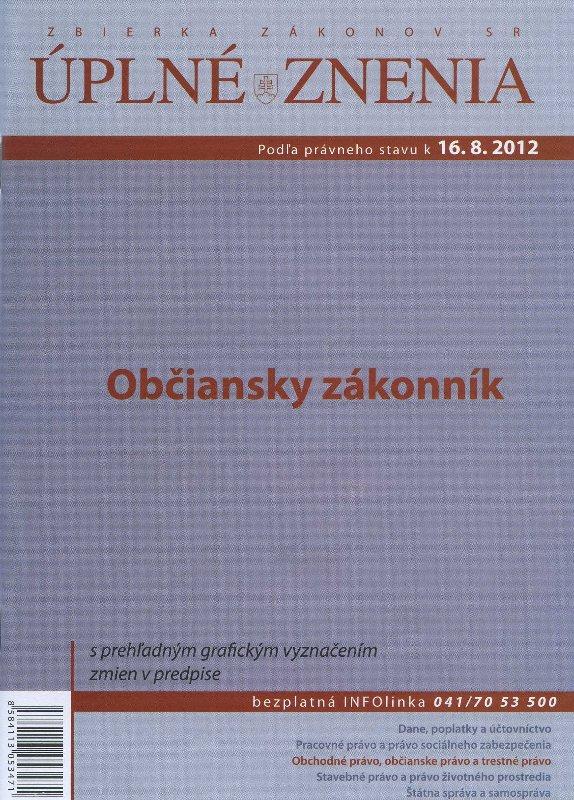 Kniha: UZZ 2012 Občiansky zákonníkautor neuvedený