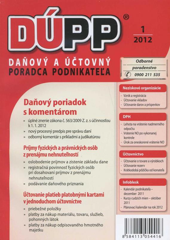 Kniha: DUPP 1/2012 Daňový poriadok s komentáromautor neuvedený