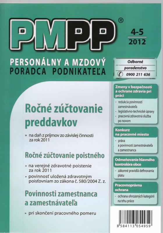 Kniha: PMPP 4-5/2012 Ročné zúčtovanie preddavkovautor neuvedený