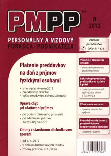 Kniha: PMPP 8/2012 Platenie preddavkov na daň z príjmov fyzickými osobamiautor neuvedený