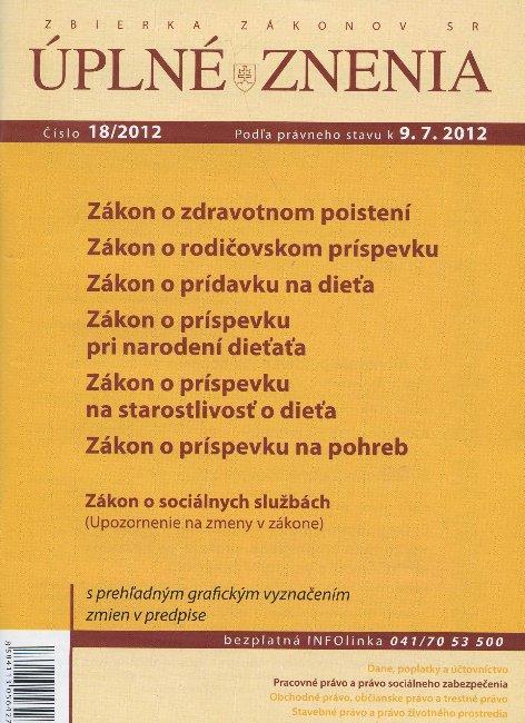 Kniha: UZZ 18/2012 Zákon o zdravotnom poisteníautor neuvedený