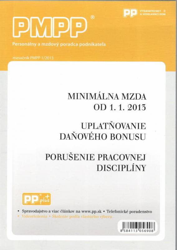 Kniha: PMPP 1/2013 Minimálna mzda od 1.1. 2013autor neuvedený