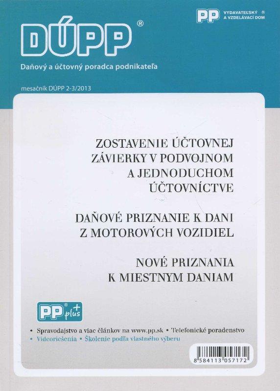 DUPP 2-3/2013 Zostavenie účtovnej závierky v podvojnom a jednoduchom účtovníctve