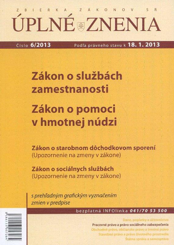 Kniha: UZZ 6/2013 Zákon o službách zamestnanostiautor neuvedený