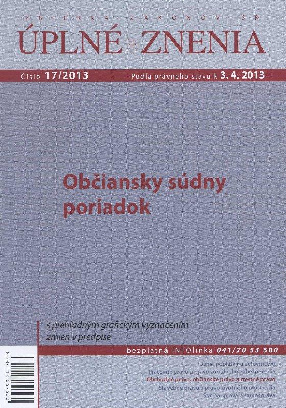 Kniha: UZZ 17/2013 Občiansky súdny poriadokautor neuvedený
