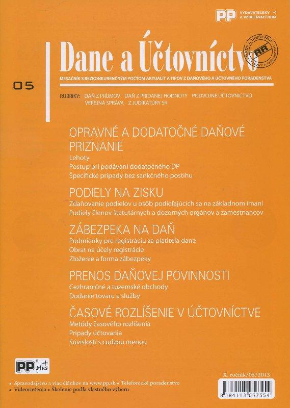 Kniha: Dane a Účtovníctvo 5/2013autor neuvedený