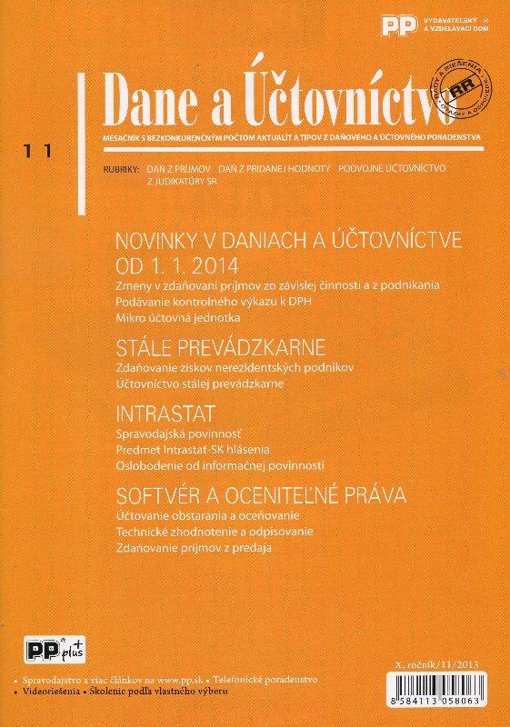 Kniha: Dane a účtovníctvo 11/2013autor neuvedený