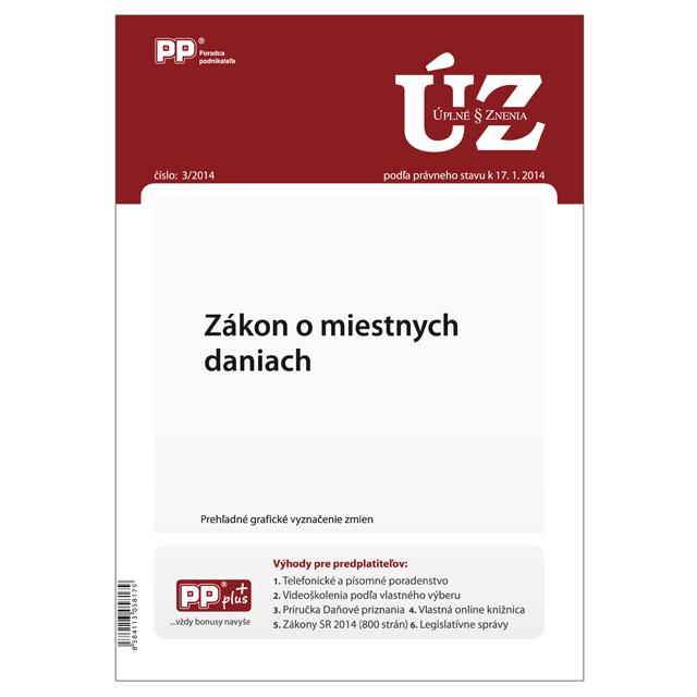 Kniha: UZZ 3/2014 Zákon o miestnych daniachautor neuvedený