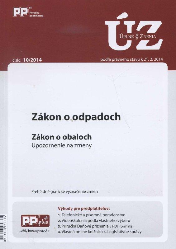 Kniha: UZZ 10/2014 Zákon o odpadochautor neuvedený
