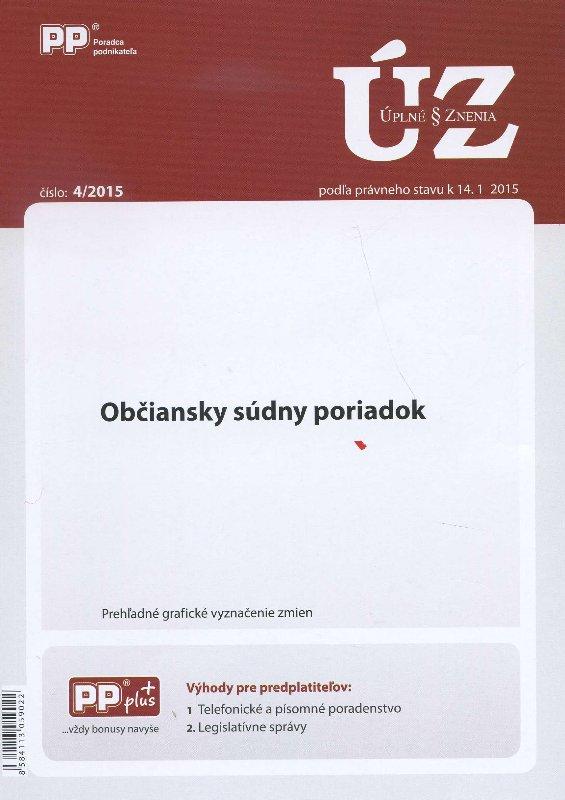 Kniha: UZZ 4/2015 Občiansky súdny poriadokautor neuvedený
