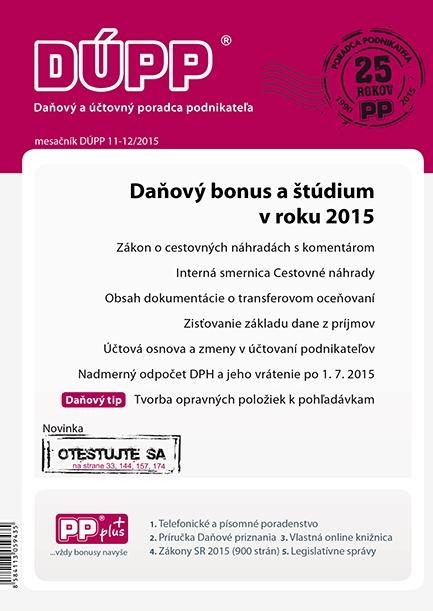 Kniha: DUPP 11-12/2015 Daňový bonus a štúdium v roku 2015autor neuvedený