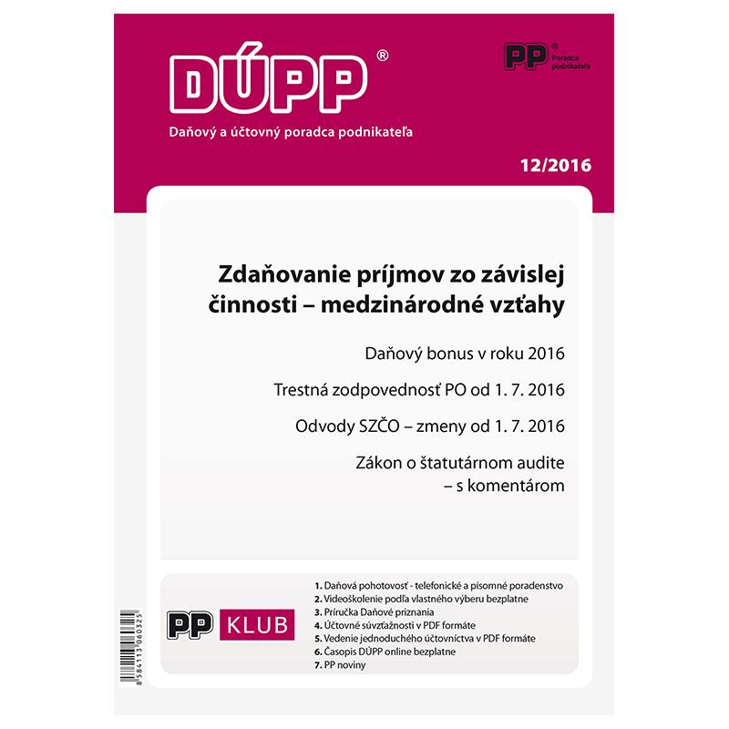 Kniha: Daňový a účtovný poradca podnikateľa 12-2016autor neuvedený