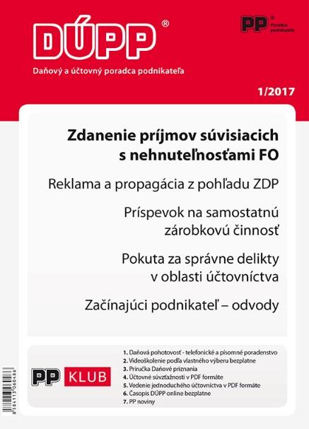 Kniha: DUPP 1/2017 Zdanenie príjmov súvisiacich s nehnuteľnosťami FOautor neuvedený