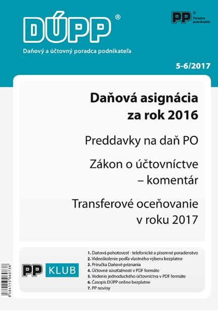Kniha: DUPP 5-6/2017 Daňová asignácia za rok 2016autor neuvedený