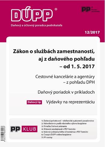 Kniha: DUPP 12/2017 Zákon o službách zamestnanosti aj z daňového pohľadu - od 1.5.2017autor neuvedený