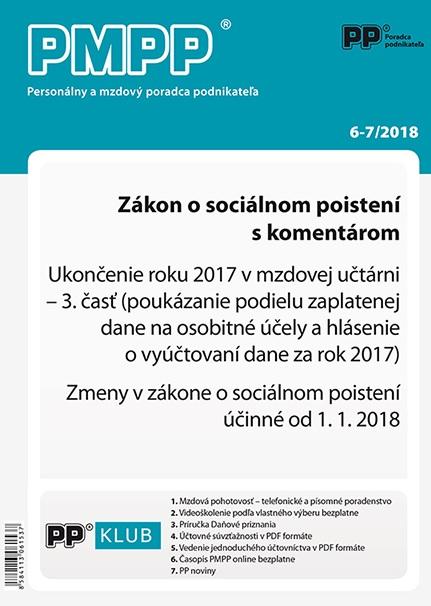 Kniha: PMPP 6-7/2018 Zákon o sociálnom poistení s komentáromautor neuvedený