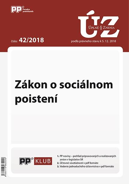Kniha: UZ 42/2018 Zákon o sociálnom poisteníautor neuvedený