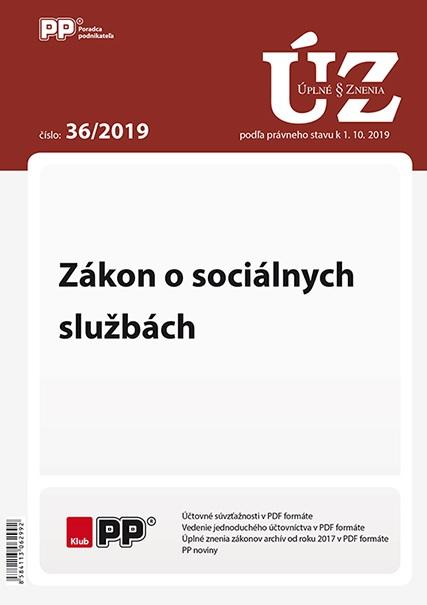 Kniha: UZZ 36/2019 Zákon o sociálnych službáchautor neuvedený