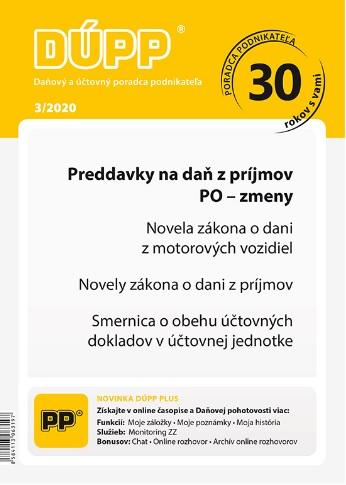Kniha: DUPP 3/2020 Preddavky na daň z príjmov, PO - zmenyautor neuvedený