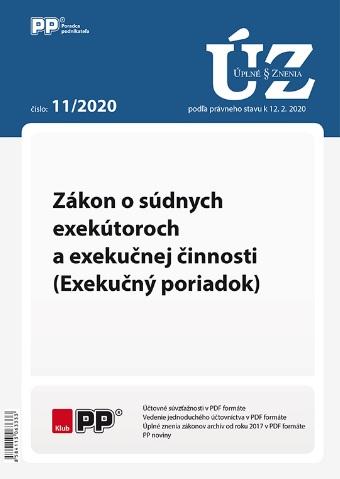 Kniha: UZZ 11/2020 Zákon o súdnych exekútoroch a exekučnej činnosti (Exekučný poriadok)autor neuvedený