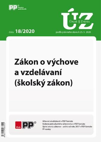 Kniha: UZZ 18/2020 Zákon o výchove a vzdelávaní  (školský zákon)autor neuvedený