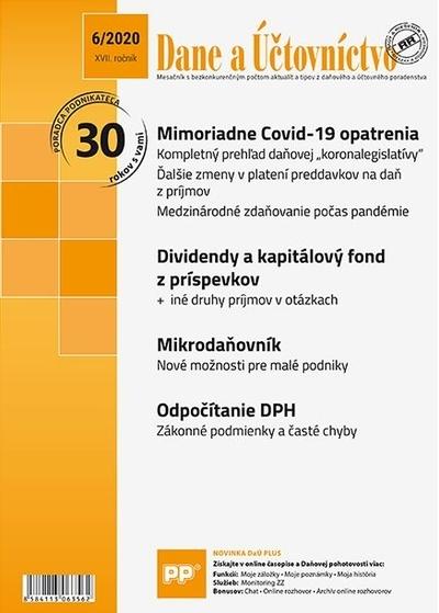 Kniha: Dane a účtovníctvo 6/2020autor neuvedený