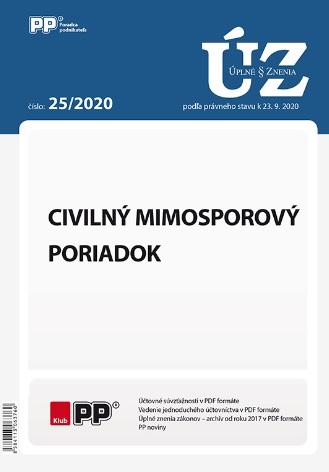 Kniha: UZZ 25/2020 Civilný mimosporový poriadokautor neuvedený