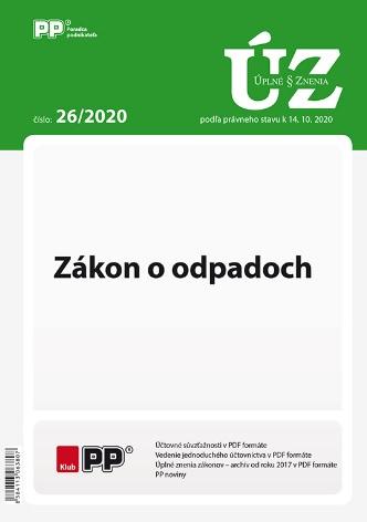 Kniha: UZZ 26/2020 Zákon o odpadochautor neuvedený