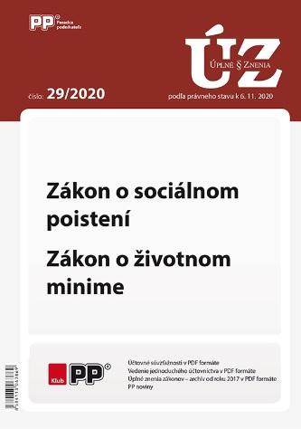 Kniha: UZZ 29/2020 Zákon o sociálnom poistení, Zákon o životnom minimeautor neuvedený
