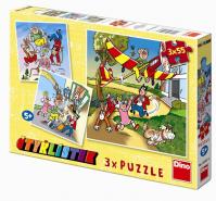 Čtyřlístek - puzzle 3 motivy v balení 3x