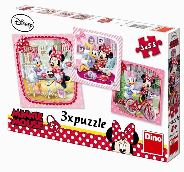 Kniha: Minnie na návštěvě - puzzle 3 motivy v bautor neuvedený