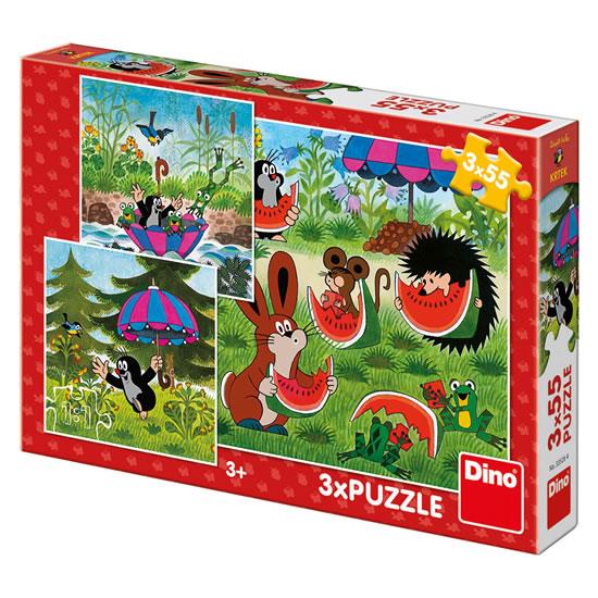 Kniha: Krtek a paraplíčko: puzzle 3x55 dílkůautor neuvedený