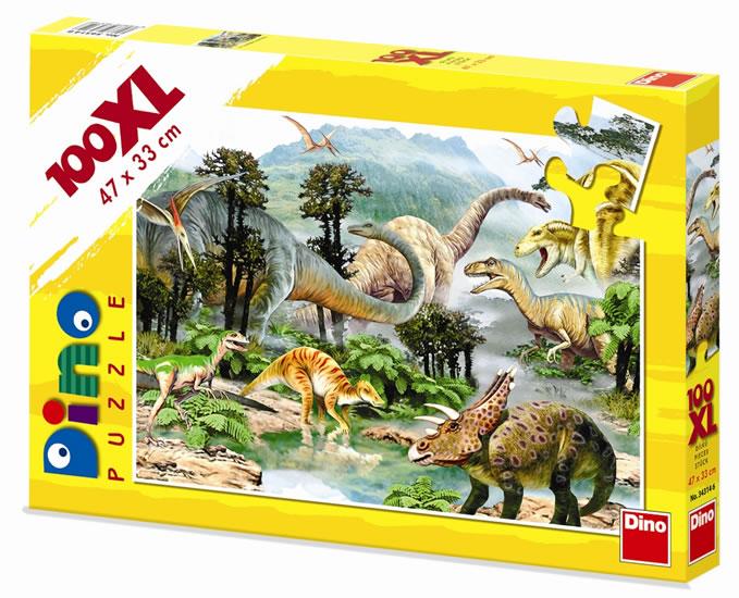 Kniha: Život dinosaurů - puzzle XL 100 dílkůautor neuvedený