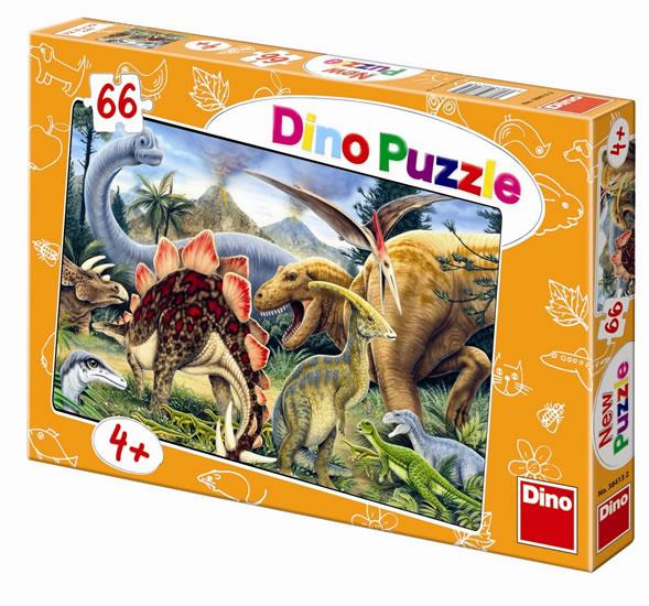 Kniha: Dinosauři - puzzle 66 dílkůautor neuvedený