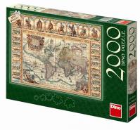 Historická mapa světa - puzzle 2000 dílk