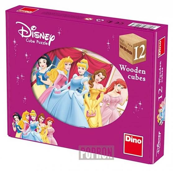 Kniha: Princezny - Dřevěné kostky 12 ks - Disney Walt