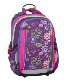 Bagmaster Dívčí školní batoh MERCURY 9 A VIOLET/PINK/GREEN