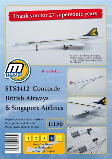 Kniha: STS4412 Concorde British Airways - Singapore Airlines/papírový model v měřítku 1:150 - Skokan Pavel
