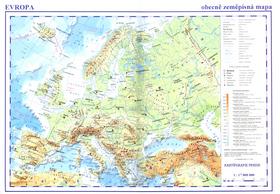 Kniha: Evropa Obecně zeměpisná a obrysová mapaautor neuvedený