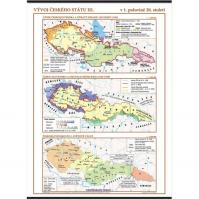 Vývoj českého státu III. (v 1. polovině 20. stol.) – školní nástěnná mapa/96 x 136 cm